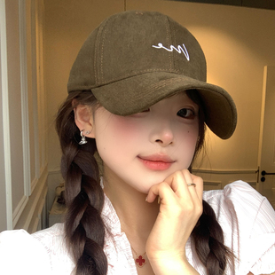 显脸小大头围加大加深百搭帽子男 韩系咖啡色宽帽檐大脸棒球帽女款