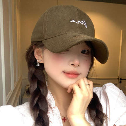 韩系咖啡色宽帽檐大脸棒球帽女款显脸小大头围加大加深百搭帽子男