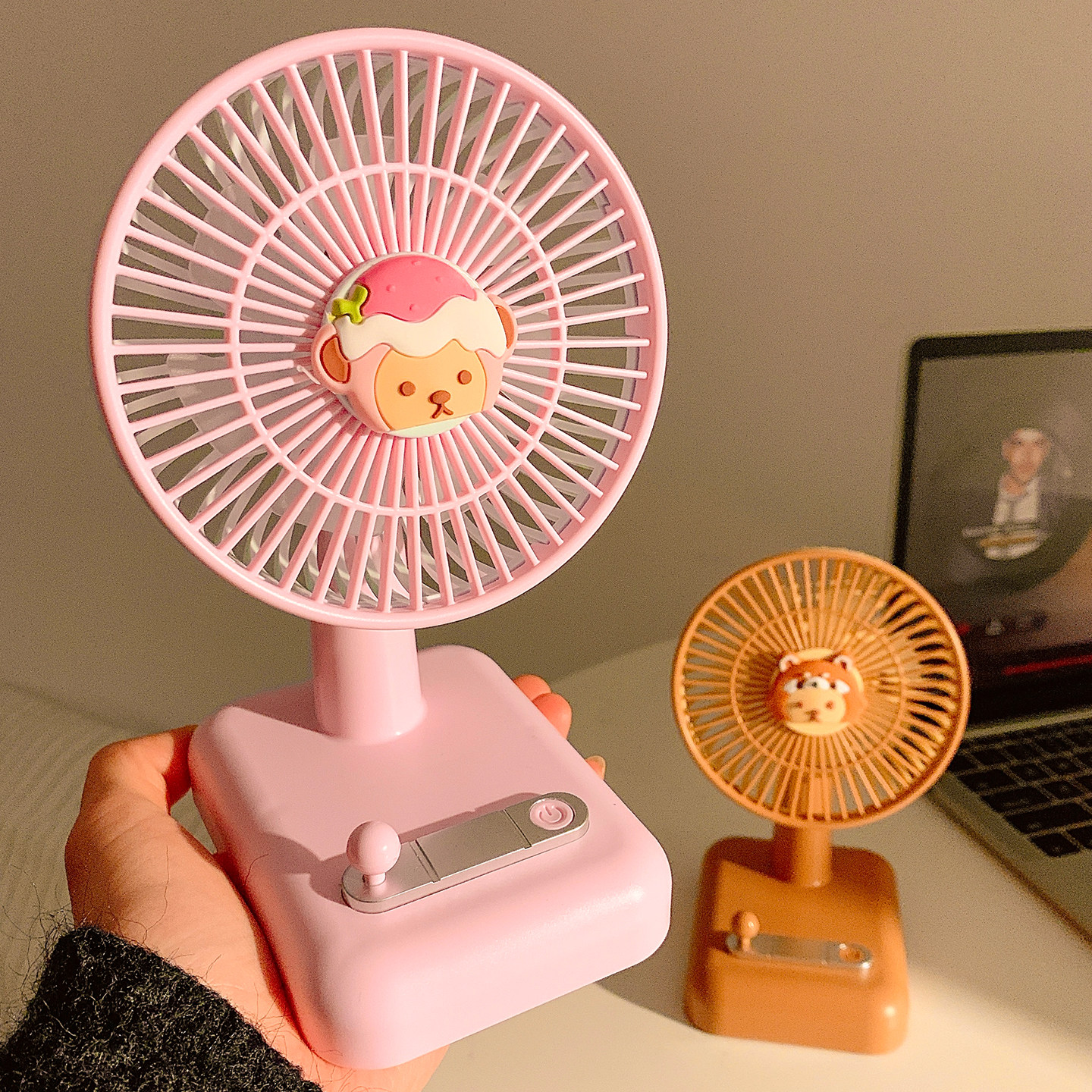 可爱游戏机造型桌面usb充电风扇办公室静音小型台式电扇学生宿舍