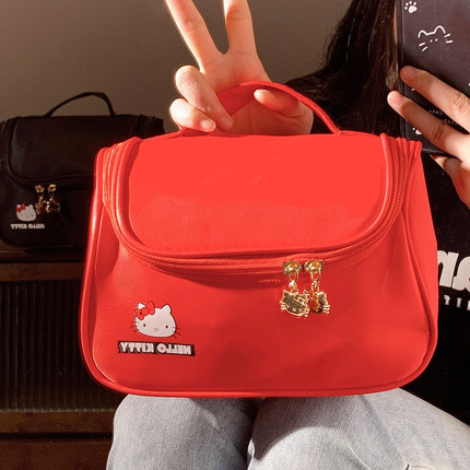 可爱hellokitty手提化妆包女大容量便携旅行化妆品收纳包袋洗漱包