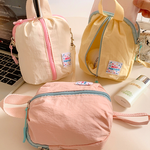 ins风收纳包化妆包女便携大容量卫生巾收纳袋迷你手提小包零钱包