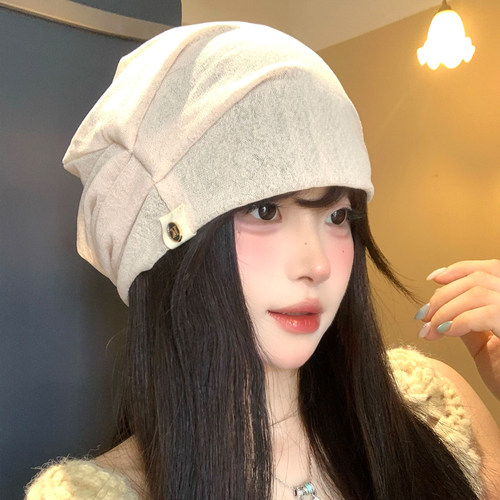 百搭日系薄款透气堆堆帽女