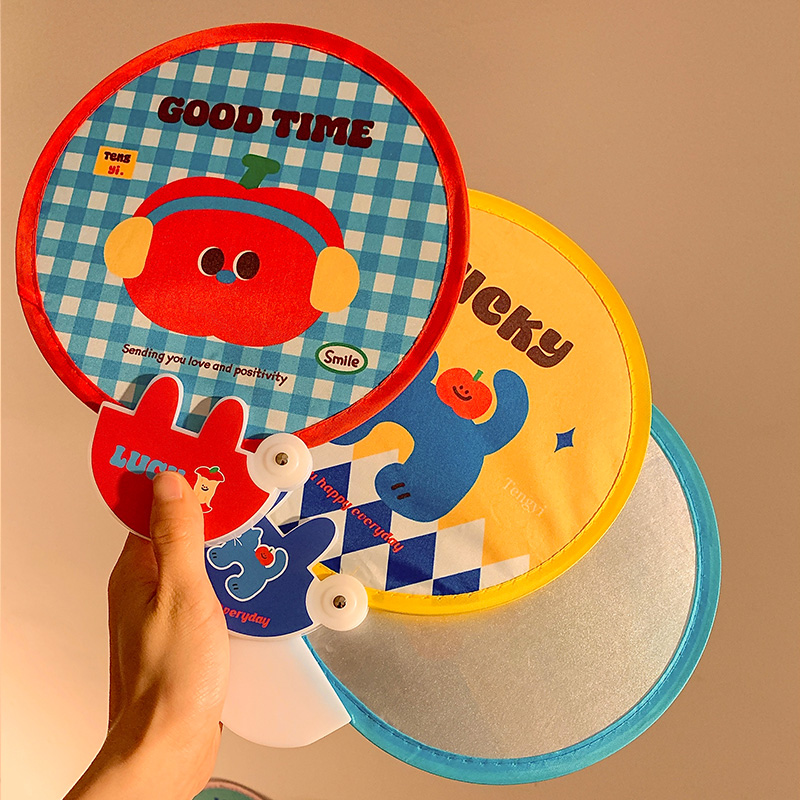 可爱反光板扇子夏季便携小团扇