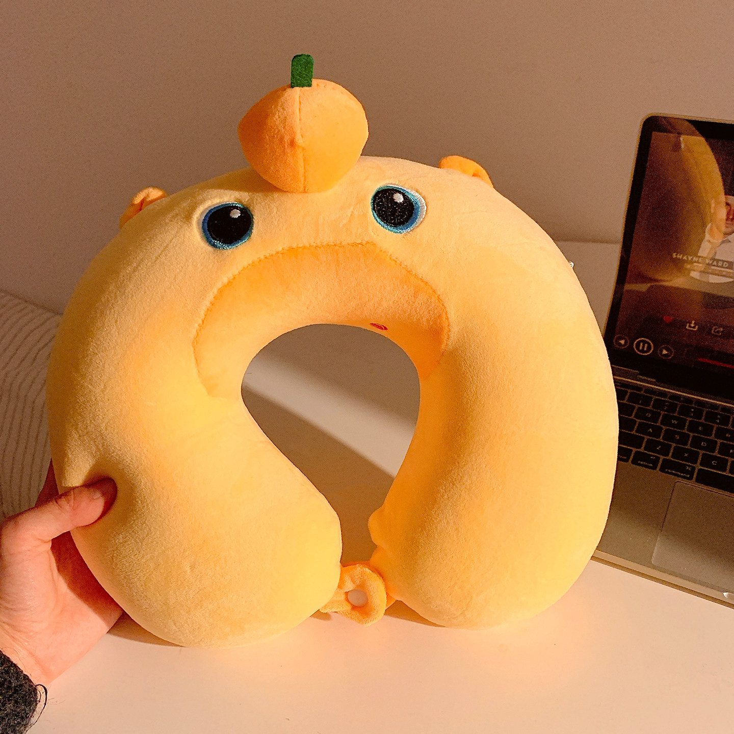 可爱水豚噜噜脖子U型枕旅行便携飞机护颈枕办公室午睡脖枕u形枕头