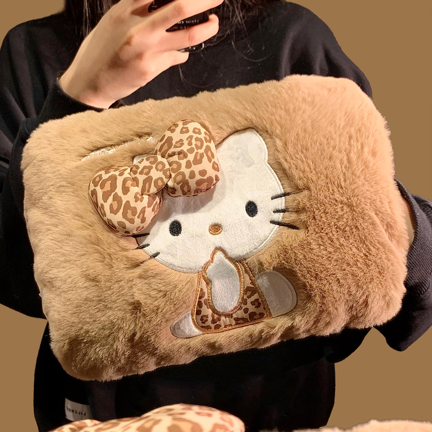 豹纹hellokitty可插手热水袋充电
