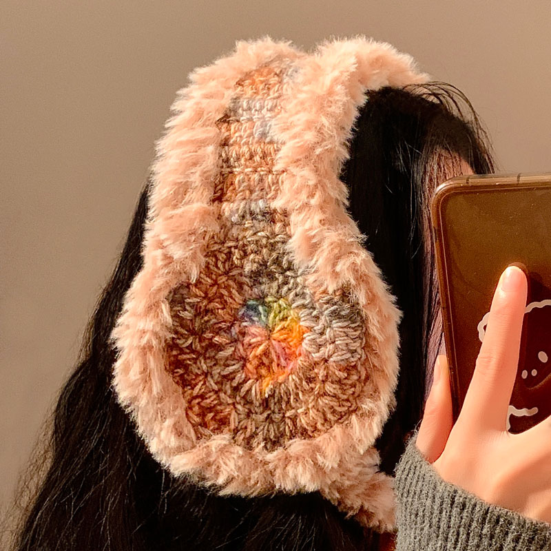 民族风针织毛线耳罩女冬季保暖毛绒防寒护耳套防冻耳暖耳包耳捂子
