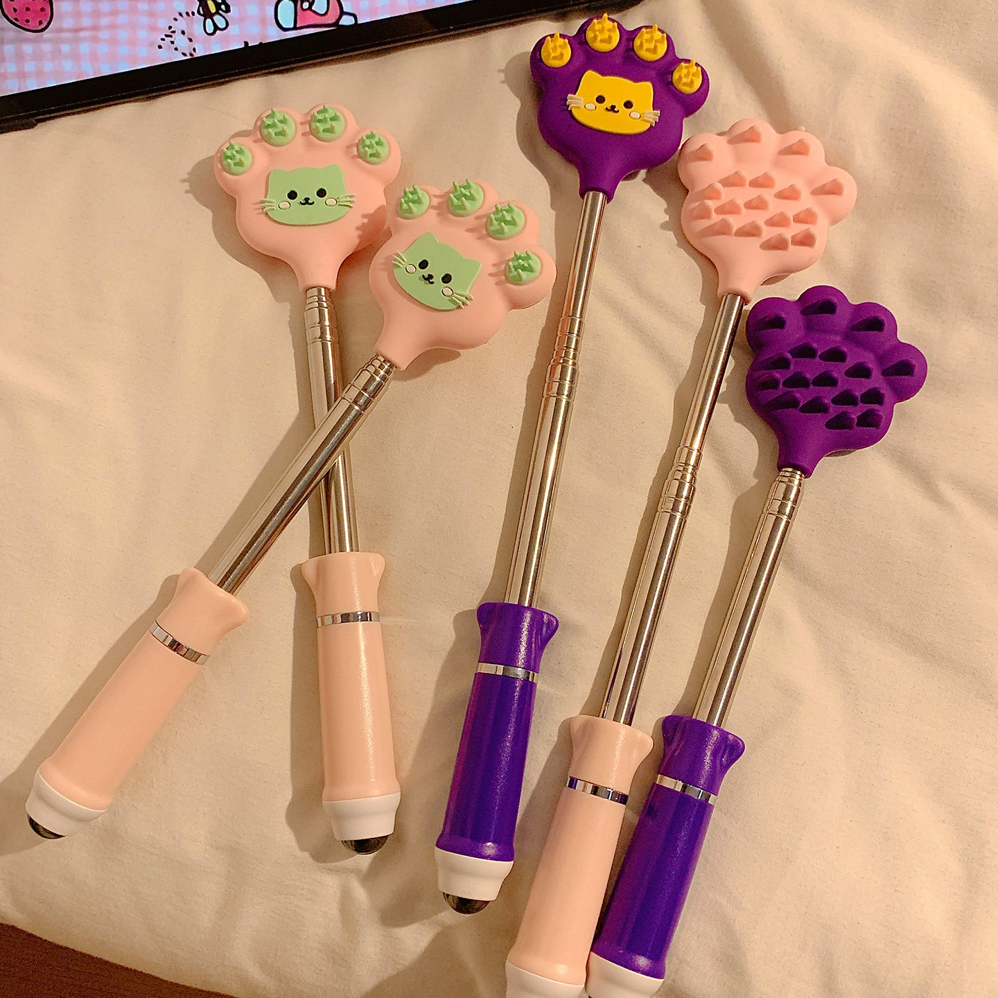 可爱猫咪多功能按摩棒痒痒挠可伸缩解压按摩器抓背不求人挠痒神器