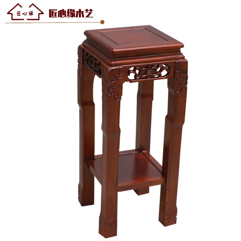 花架花几新中式落地式置物架盆景架客厅花架子室内花盆架榆木