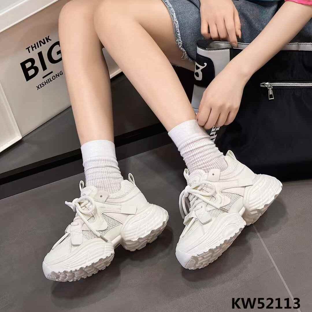 KFT脚王2025夏季新款女鞋休闲老爹鞋透气网鞋韩版厚底运动小白鞋