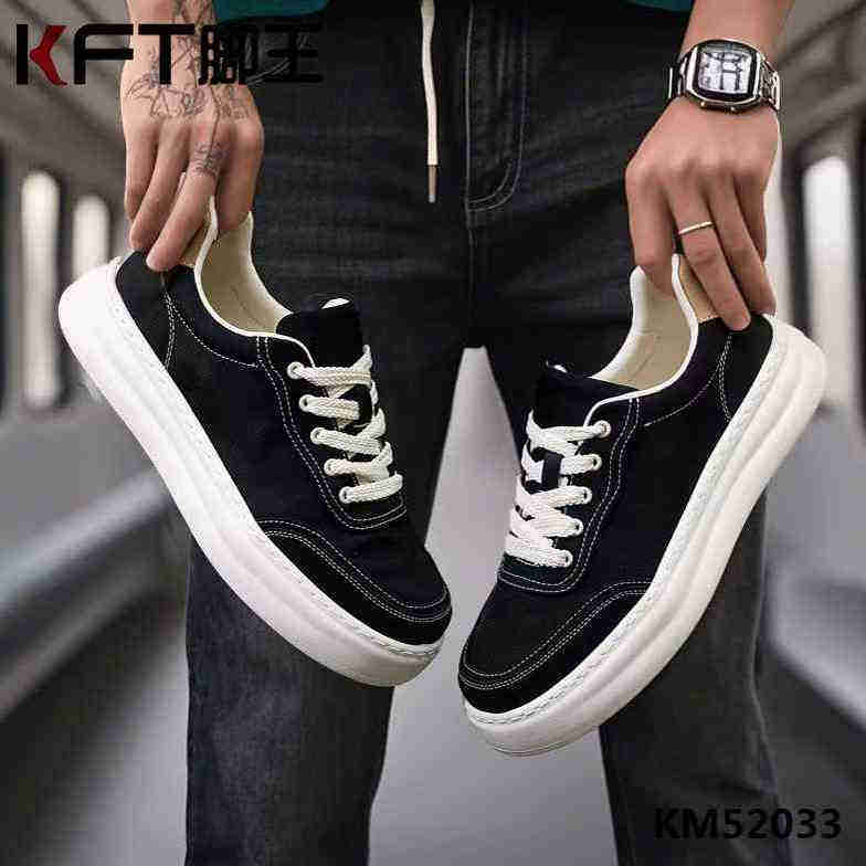 KFT脚王专柜正品男鞋2025夏季新款板鞋运动休闲透气厚底布鞋圆头