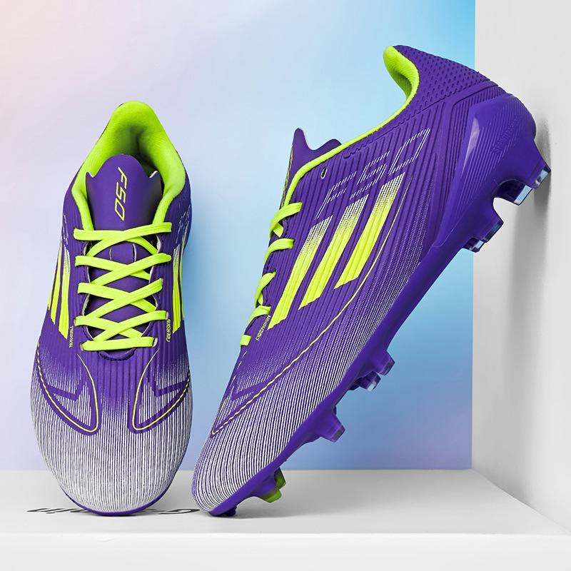 F50新款跨境学生低帮足球鞋长钉比赛训练青少年外贸运动足球鞋一