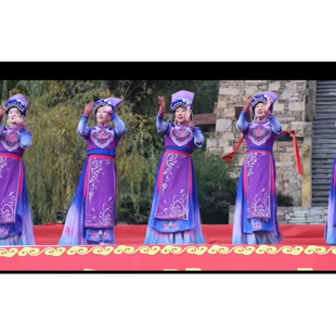 新款羌族表演服装演出服演出服少数民族服装羌族演出服日美吉服装