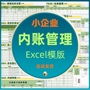 小企业内账管理系统Excel表格收支日记账运营成本资产负债模板