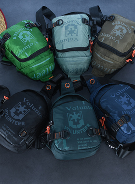 户外运动胸包男手机包女防水帆布小包单肩斜挎包跑步腰包防盗8寸