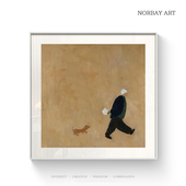 挂画小众高级感装 简约侘寂风 如影随形 饰画客厅卧室玄关方形画