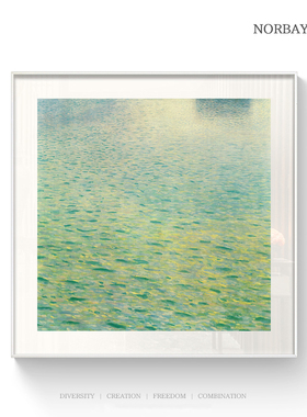 克里姆特 名画《阿特湖》 绿色风景装饰画酒店挂画客餐厅书房壁画