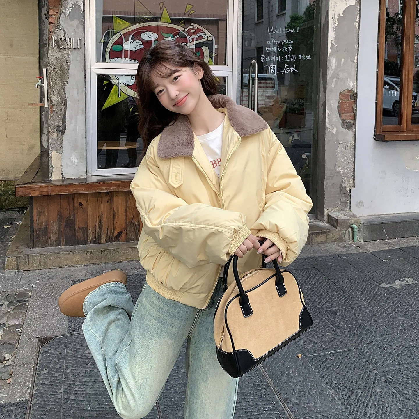 2025新款冬季羽绒棉服女短款棉衣外套宽松小个子加厚设计感棉袄潮