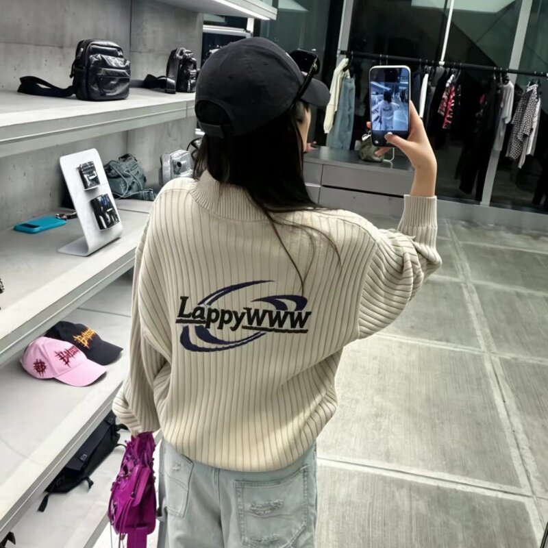 Lappy半高领秋冬拉链毛衣情侣款