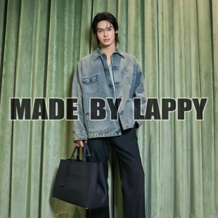 Lappy现货/25FW做旧水洗卡哈特倒三角P家雾霾蓝工装牛仔夹克外套