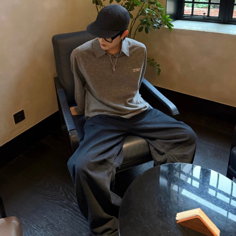 Lappy2026春季新品男士毛衣长袖混纺羊毛T恤商务休闲高级感POLO衫