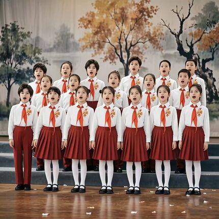 六一儿童红色表演服诗朗诵演讲男女童中小学生大合唱团体演出服