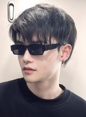 ins欧美朋克嘻哈墨镜方框金属长方形男女太阳镜开车遮阳复古眼镜