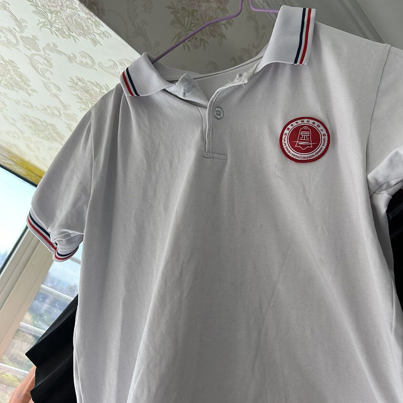 东丽区金钟小学校服翻领天津实验小学校服同款白色polo衫来图定制