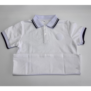 上海中小学生polo衫翻领松江区小学生校服白色同款来图定制