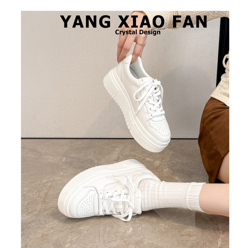【退换包邮现货】真皮小白鞋女