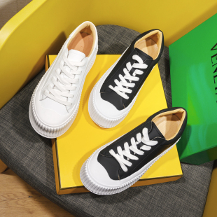 真皮松糕韩国饼干鞋 全牛皮 休闲板鞋 女2026新款 厚底内增高小白鞋