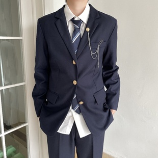 上野原创 日系校园风西服西装外套dkjk校服班服学院制服徽章款