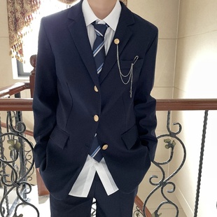 上野原创 日系校园西服西装外套经典三粒扣 JKDK校服学院风制服