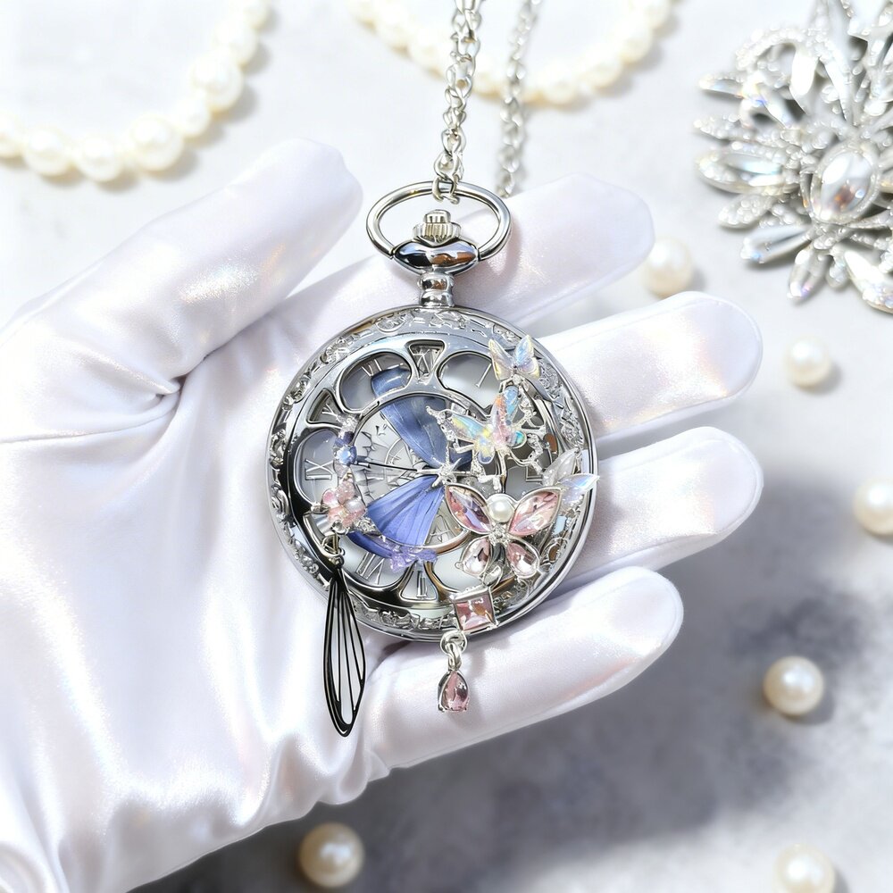 精致真蓝闪蝴蝶标本怀表小众送女生女友闺蜜情侣生日礼物纪念礼品