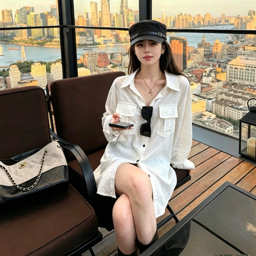 高级感宽松长袖防晒上衣女