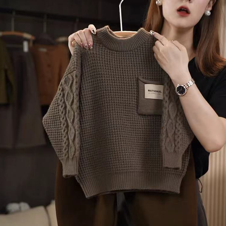 复古男童休闲宽松毛衣秋冬2024新款儿童套头百搭针织衫中小童保暖