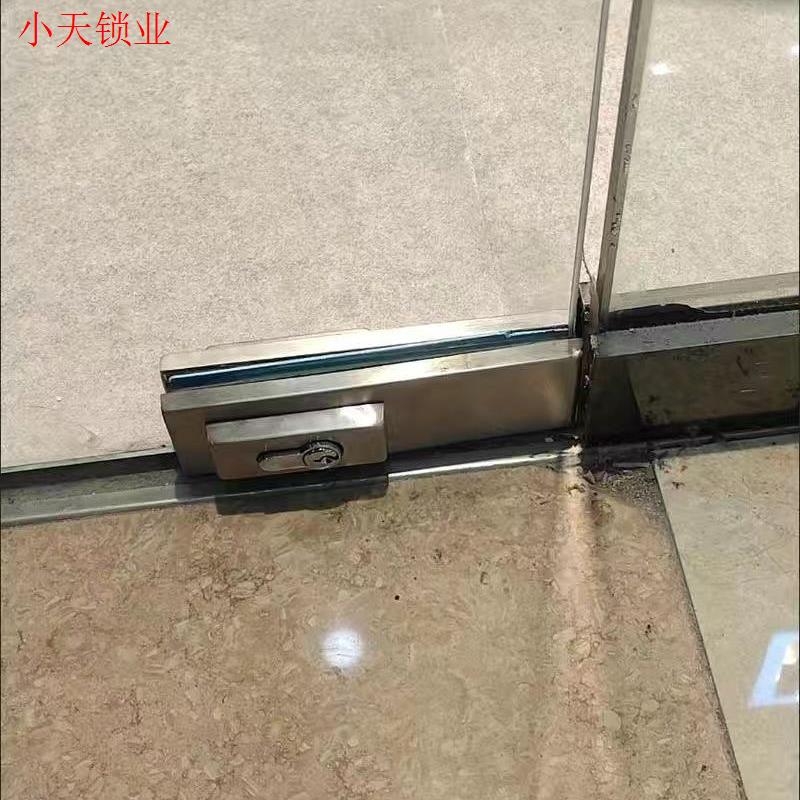 无框门玻璃门地锁商铺大门办公室地弹簧门锁夹门夹钢化门地插销.