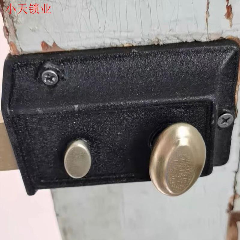 牛头锁老式房门锁双保险卧室家用木门防盗门外装暗锁通用型.