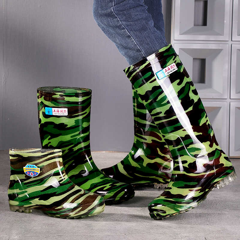 闰力四季放水牛筋底雨鞋男