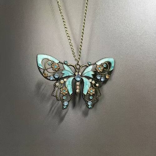 Klein Blue Butterfly古铜项链|老货