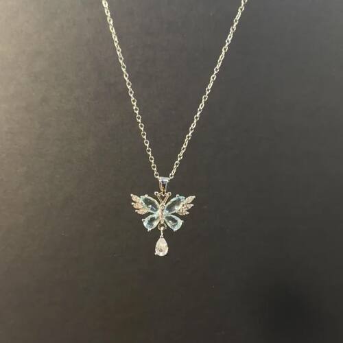 Vintage古着The Cerulean Dreamwing冰蓝蝴蝶ins小众百搭锁骨链