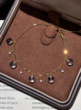 清透感~中古vintage冰透琉璃小灯泡爆闪满天星手链轻奢重工手饰女