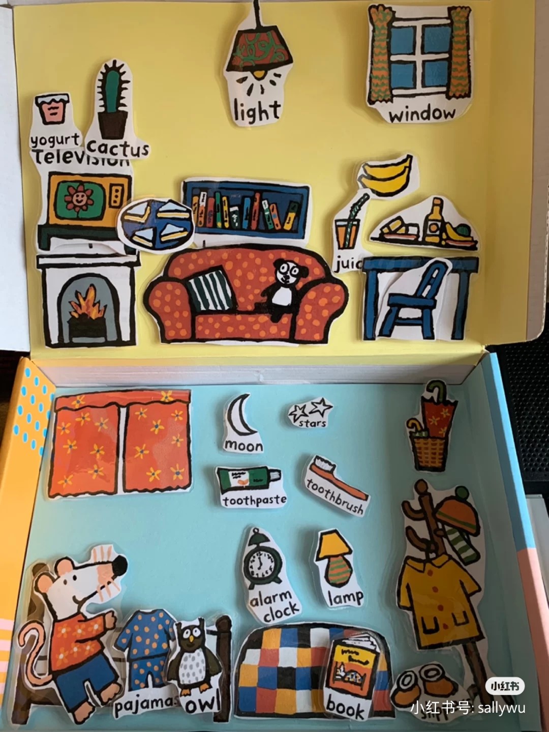 Maisy小鼠波波英文绘本拓展过家家早教道具桌游戏盒互动安静书