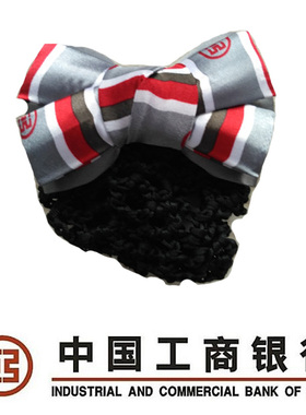 中国工商银行职业头花饰品银行网点员工发夹蝴蝶结发网兜行政发饰