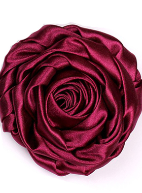 简约OL风绸缎银行金店商场工作服布艺韩版玫瑰大花朵别针胸花胸针