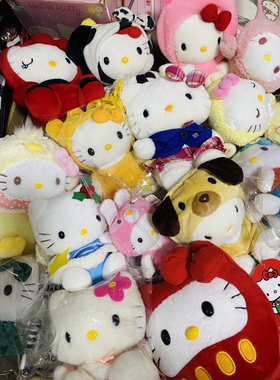 中古 hello kitty老料动物变装毛绒玩偶 花妖 天使 地域限定 兔子