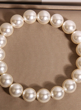 新中式白色珍珠手链女轻奢小众高级感曼塔玫瑰贝珠手串送闺蜜礼物