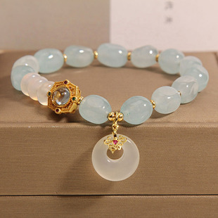 天然海宝蓝手链女ins小众轻奢精致平安扣吊坠手串送女友闺蜜礼物