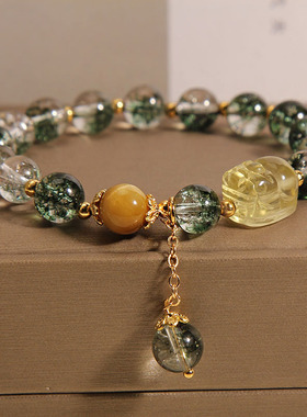 绿幽灵水晶手链女貔貅串珠手串