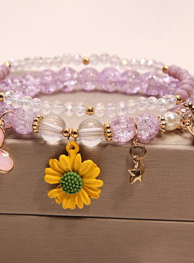 花朵儿童韩版森系水晶姐妹手串