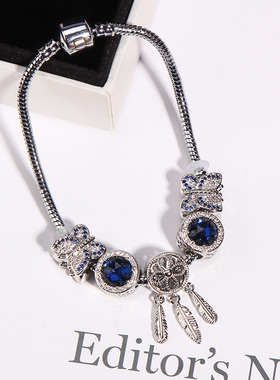 潘家繁星童话深蓝蝴蝶女微镶手镯